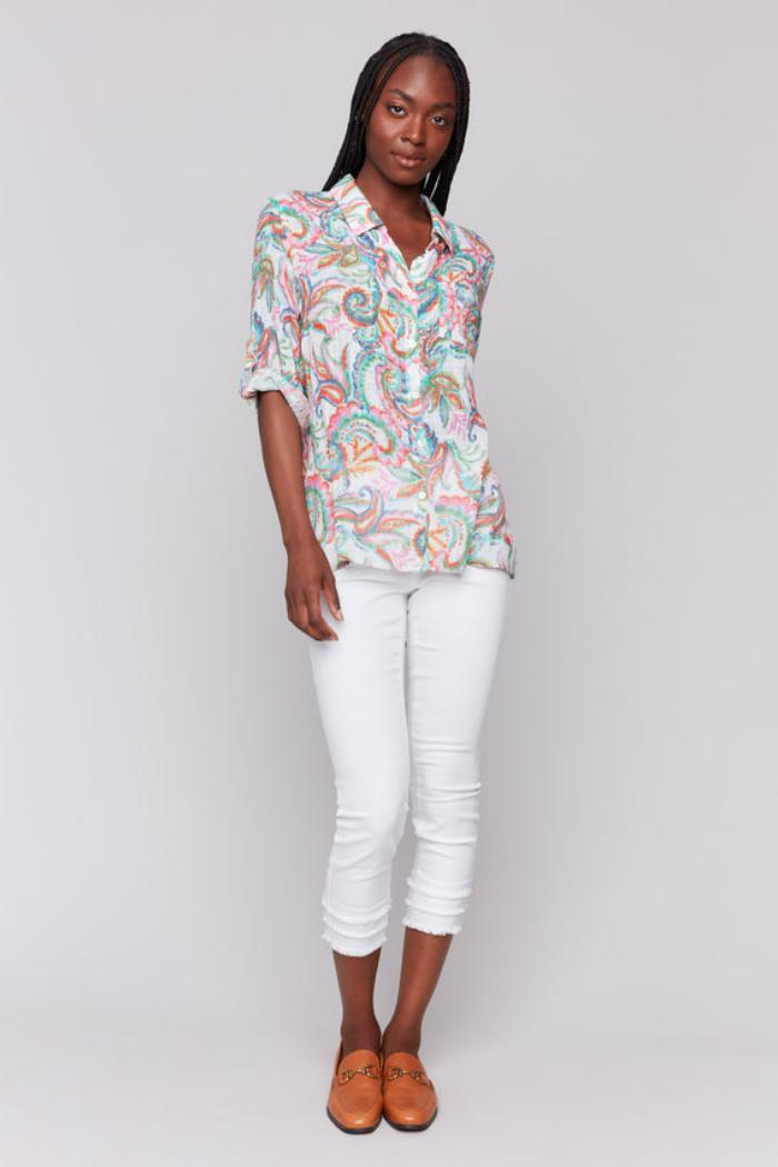 Printed Gauze Shirt Product Image