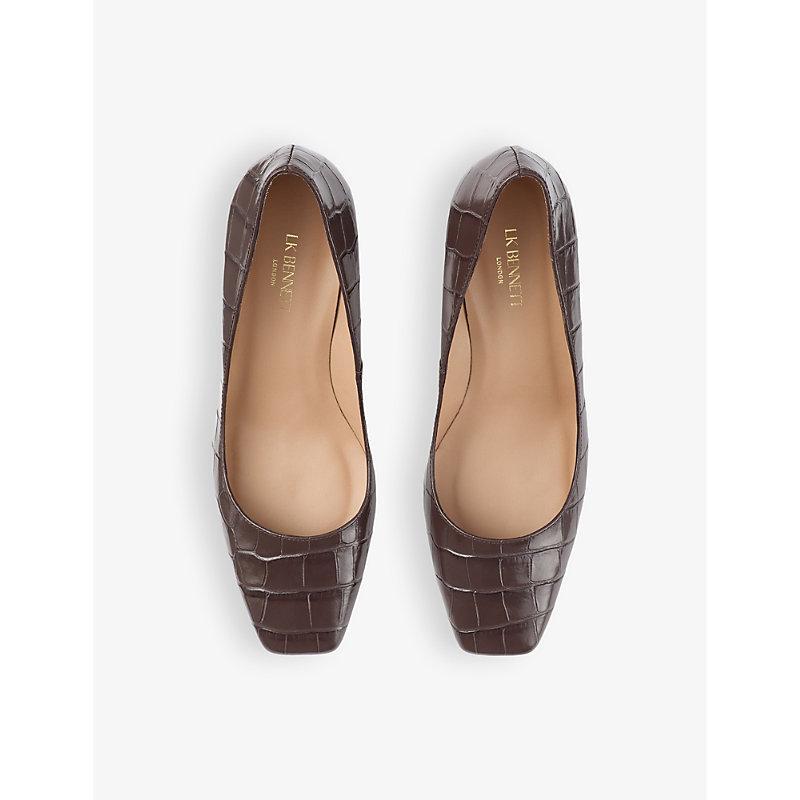 LK BENNETT Womens Bla-black Clara Pointed-toe Suede Heeled Courts Product Image
