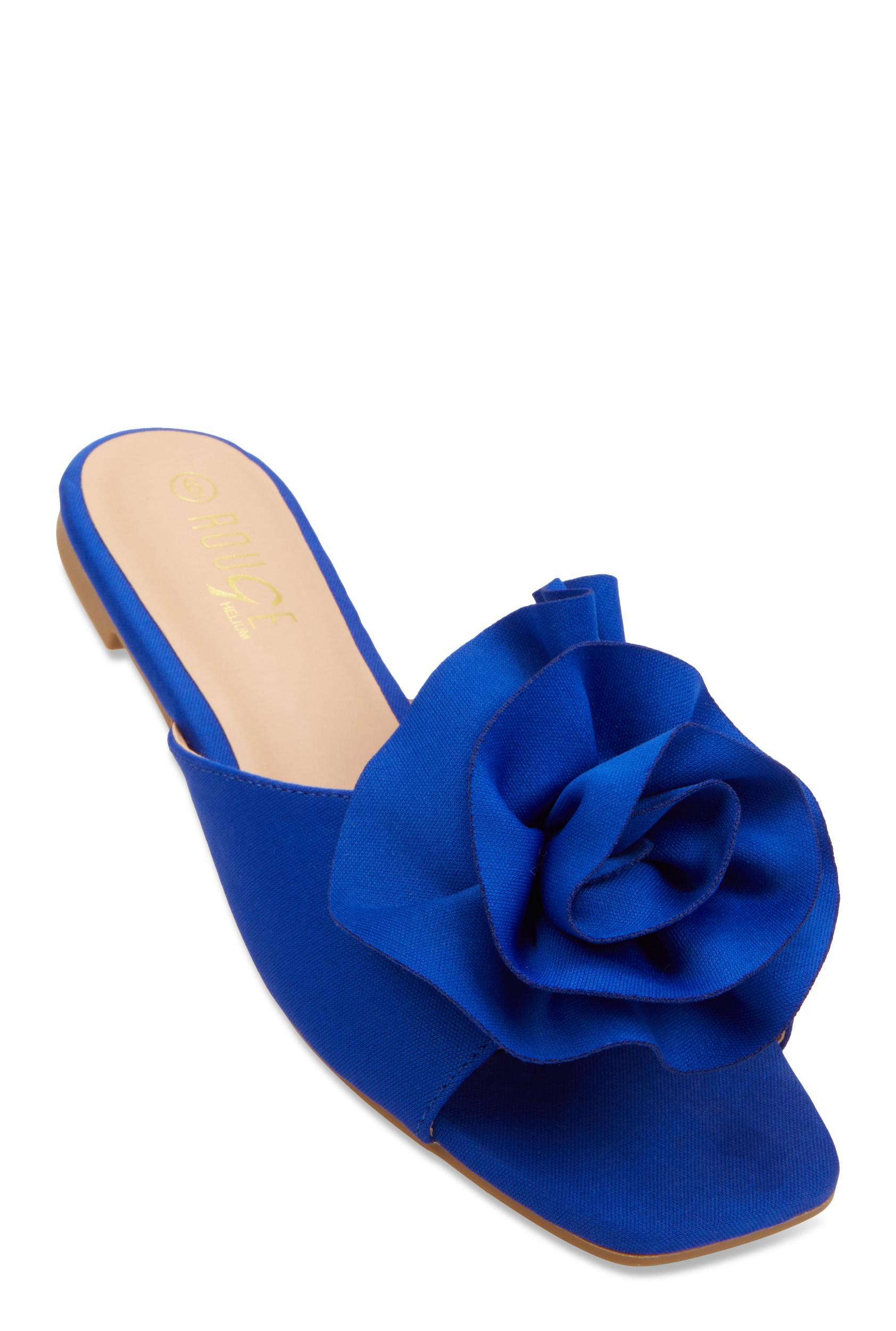 Womens Rose Band Square Toe Slide Sandals Product Image