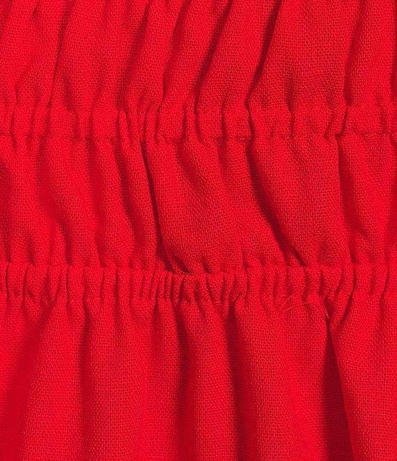 Copper Key Short Puff Sleeve Triple Elastic Waist Dress Product Image