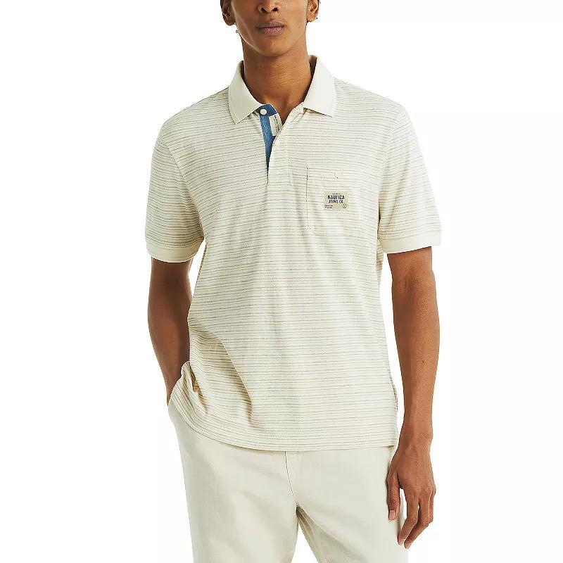 Men's Nautica Johnny Classic Fit Collar Polo, Size: Medium, Red Stripe Product Image