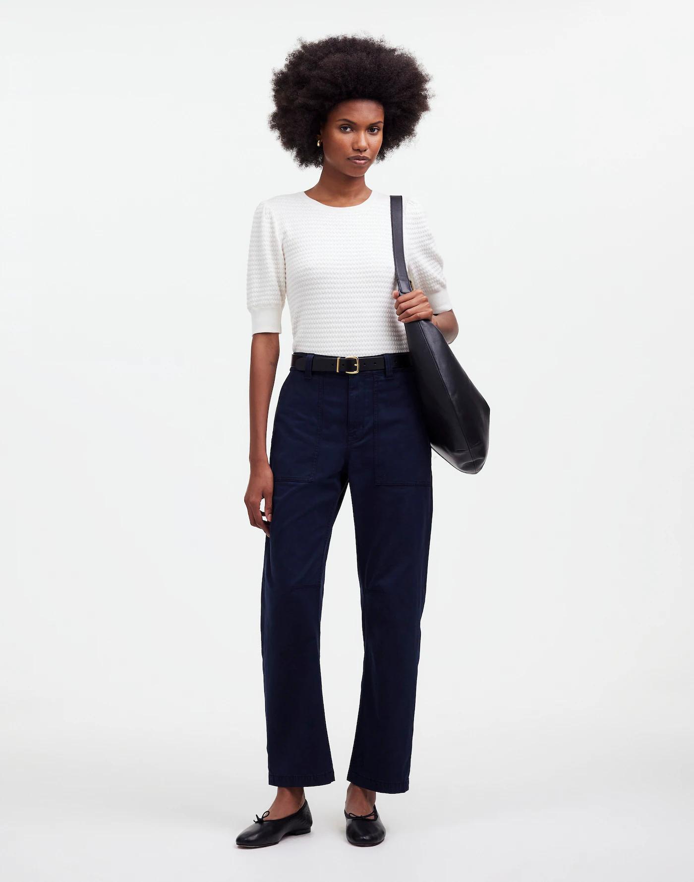 Darted Barrel-Leg Pants Product Image