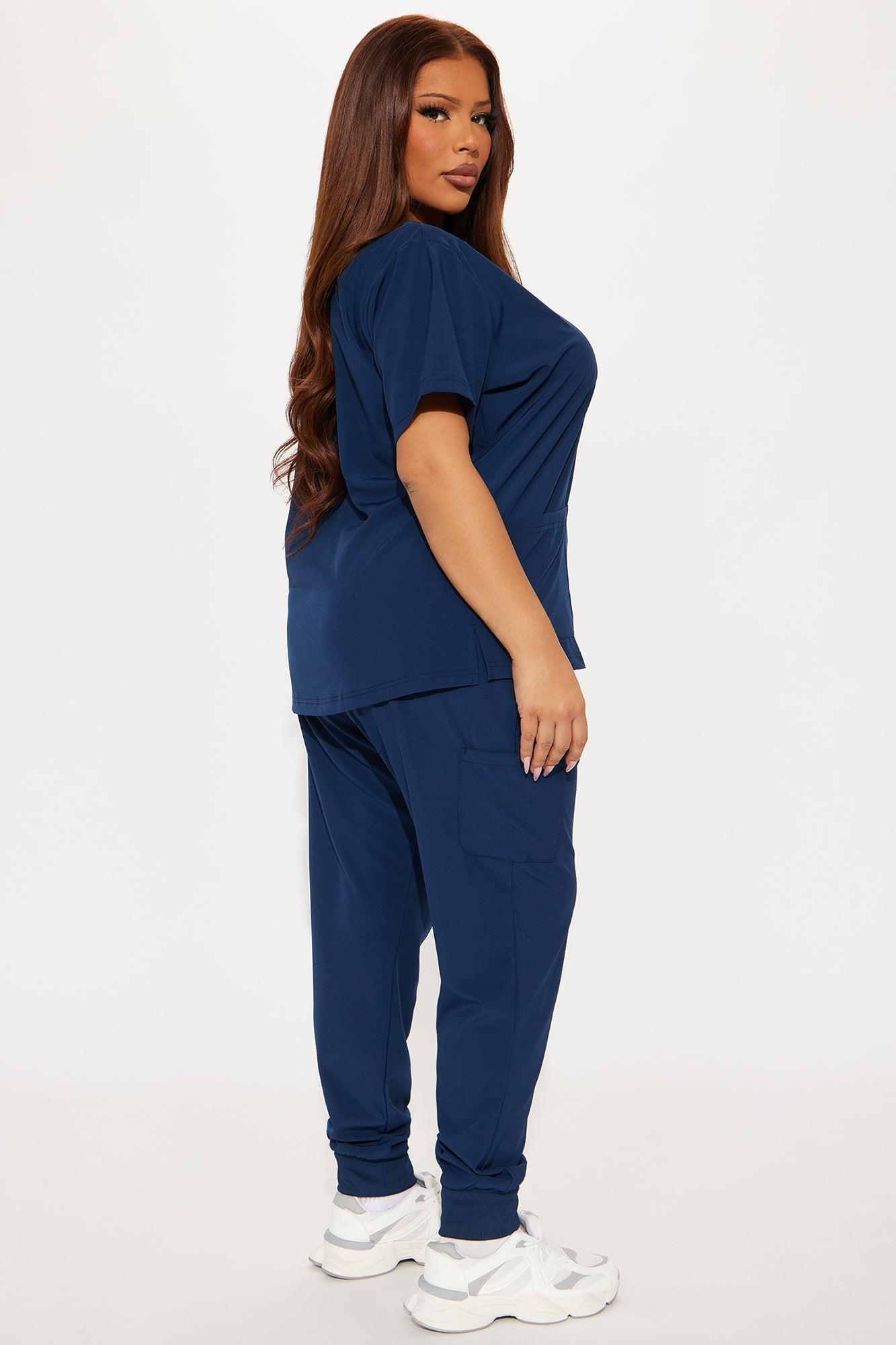 Daily Clock In 4 Way Stretch Uniform Scrub Jogger Set - Navy Female Product Image
