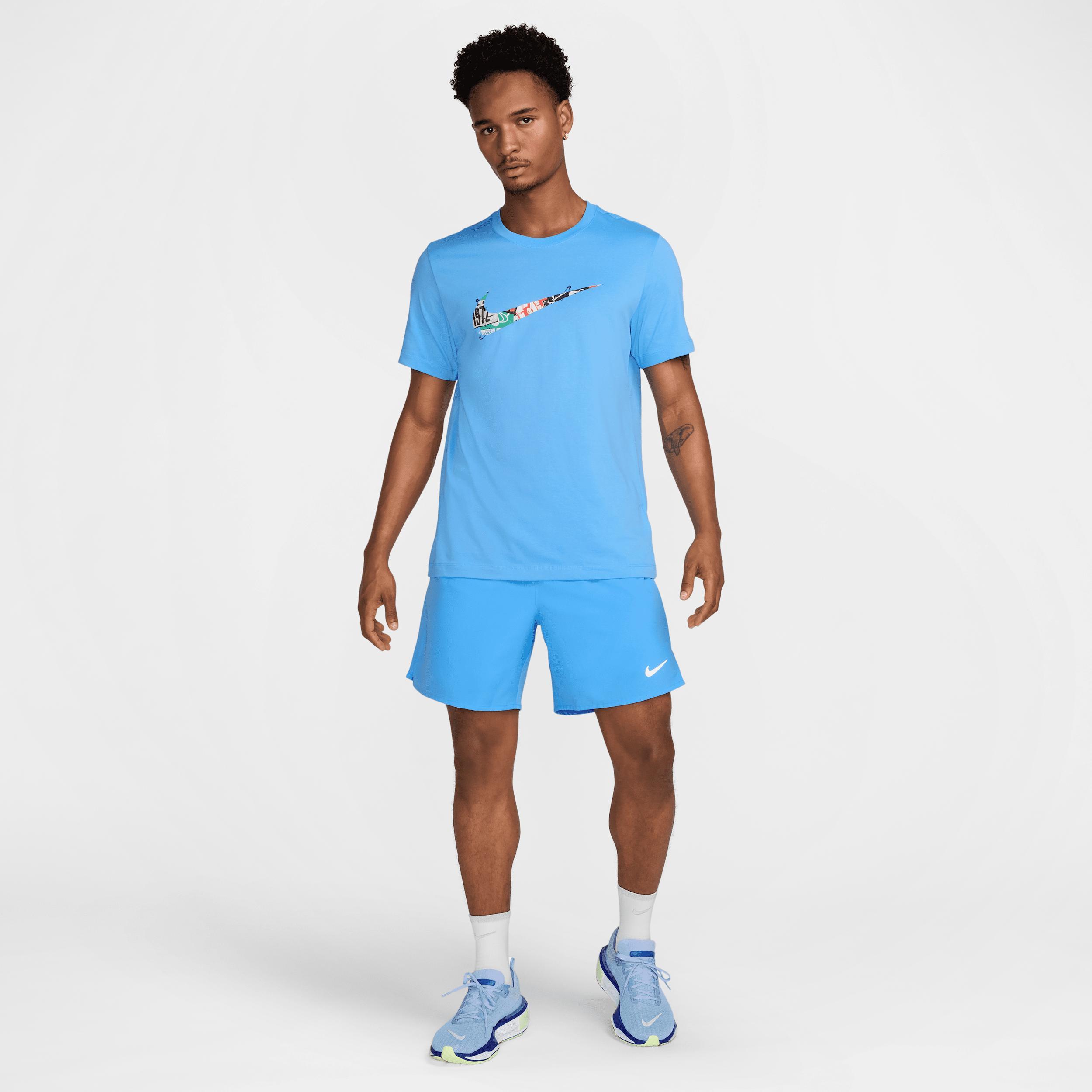 Men's Nike Dri-FIT Running Tee, Size: XL, University Blue Product Image