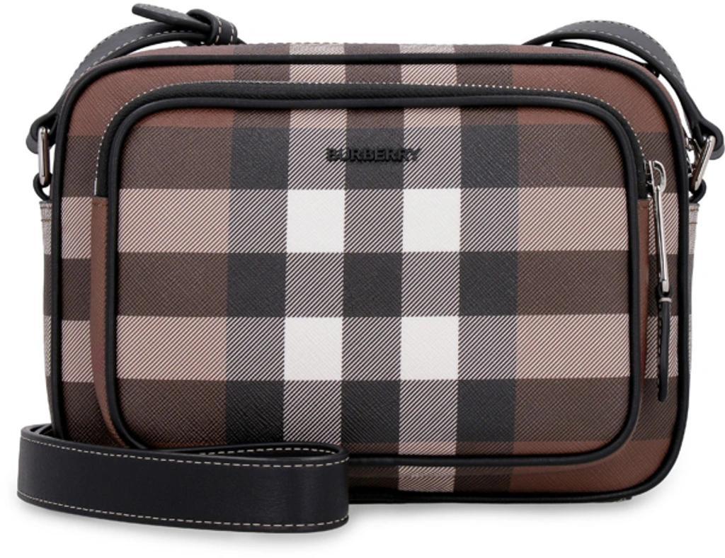BURBERRY Check-print Compact Messenger Bag In Brown Product Image