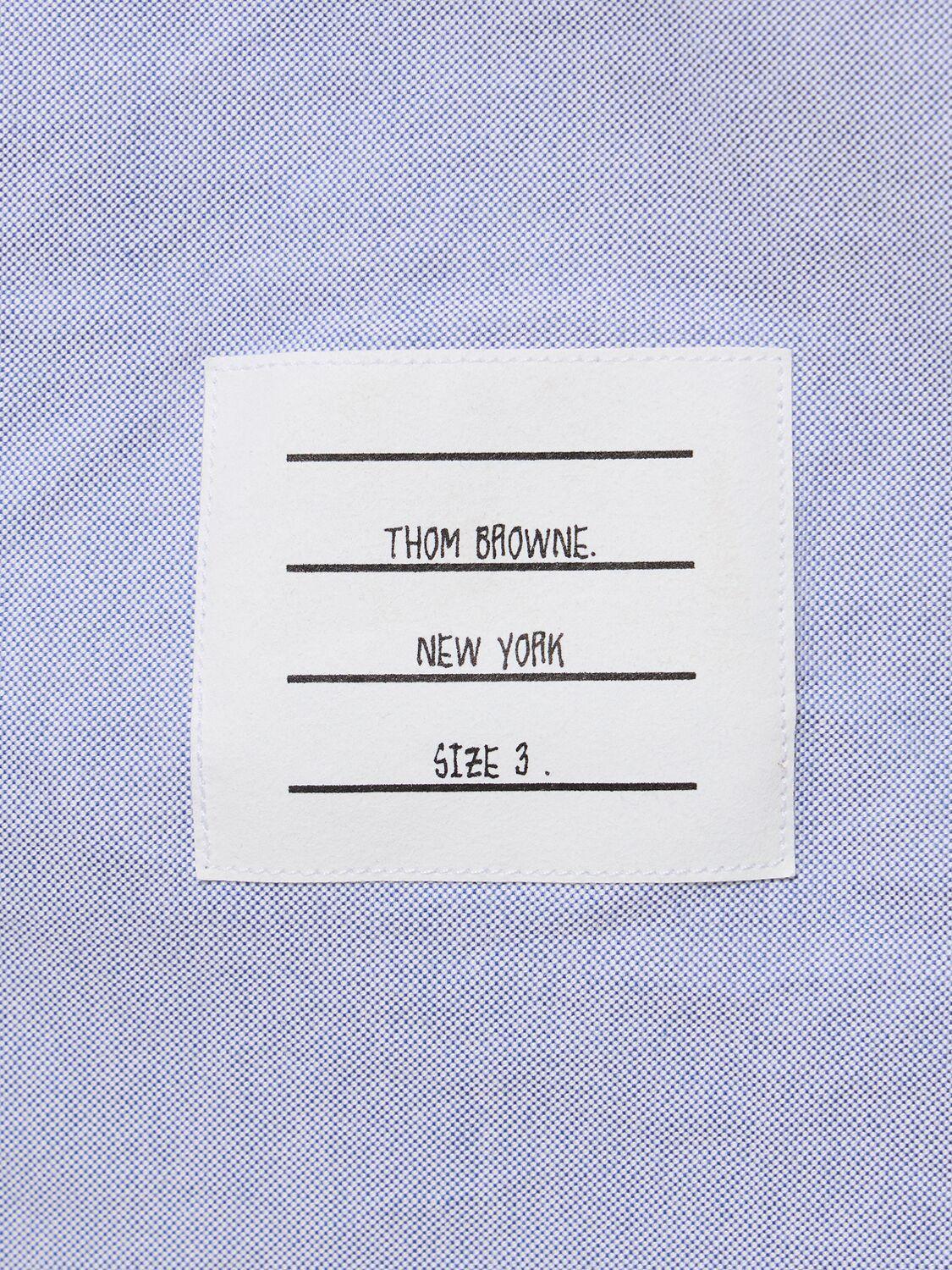THOM BROWNE Classic Fit Cotton Button-down Shirt In Light Blue Product Image