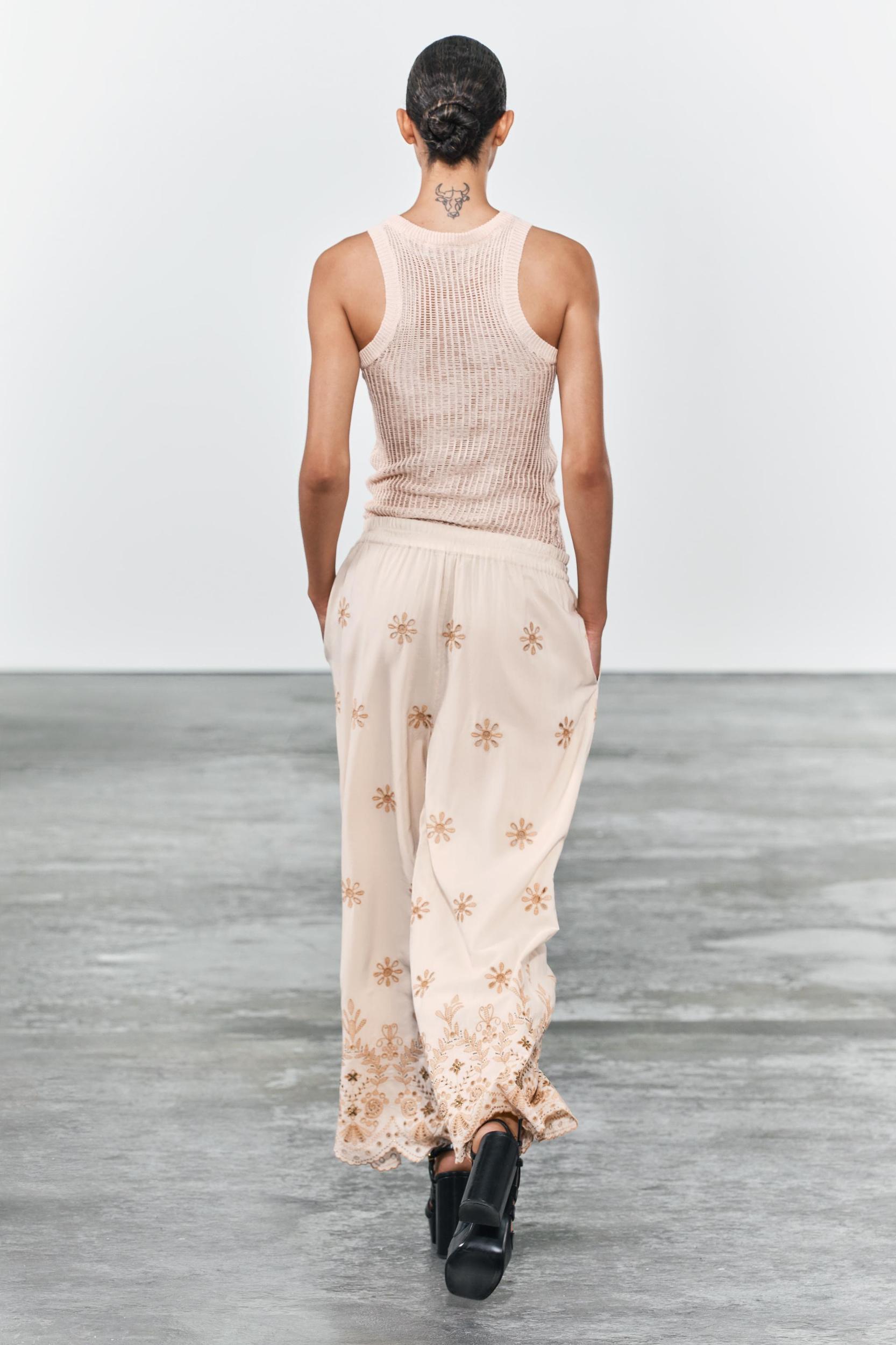 EMBROIDERED PANTS ZW COLLECTION Product Image