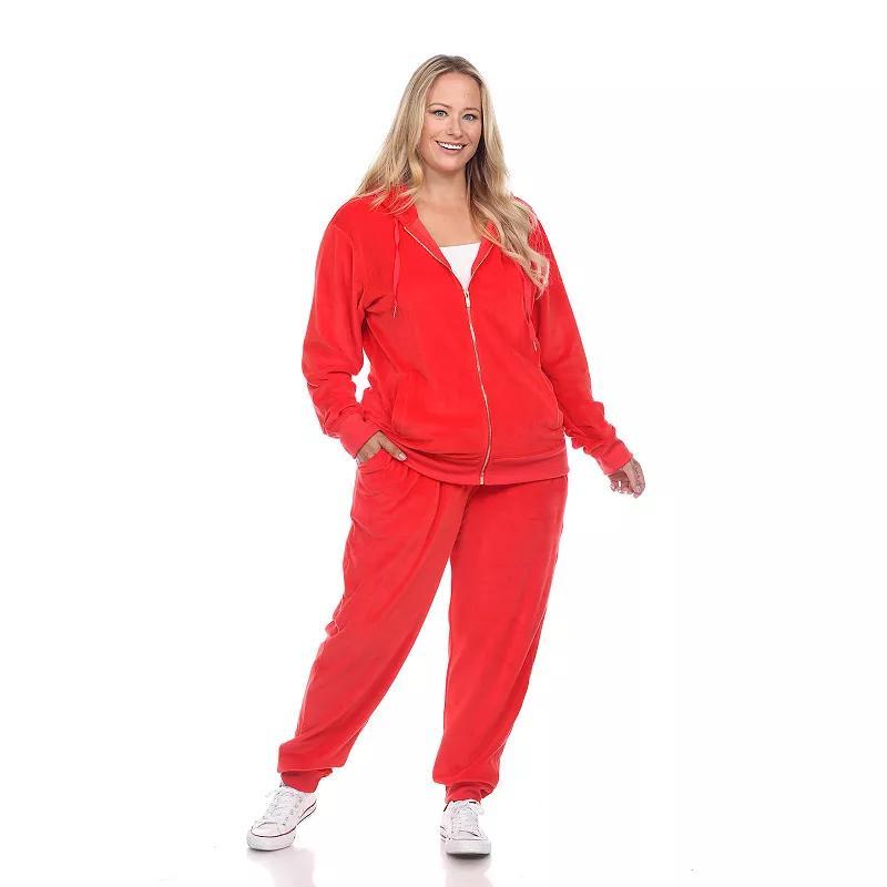 White Mark Plus Size Velour Tracksuit Loungewear 2pc Set Product Image