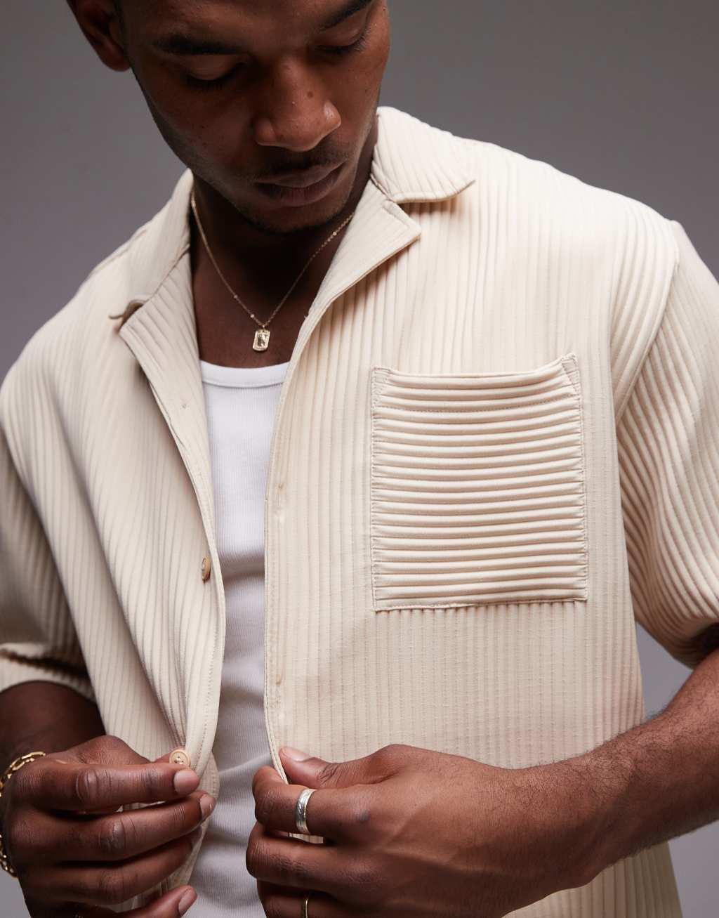 Topman short sleeve plisse shirt Product Image