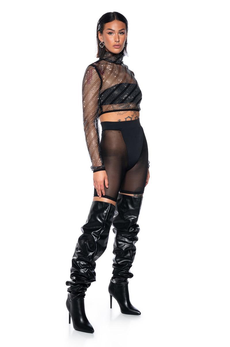 KEEP ME BODIED EMBELLISHED HIGH NECK TOP Product Image