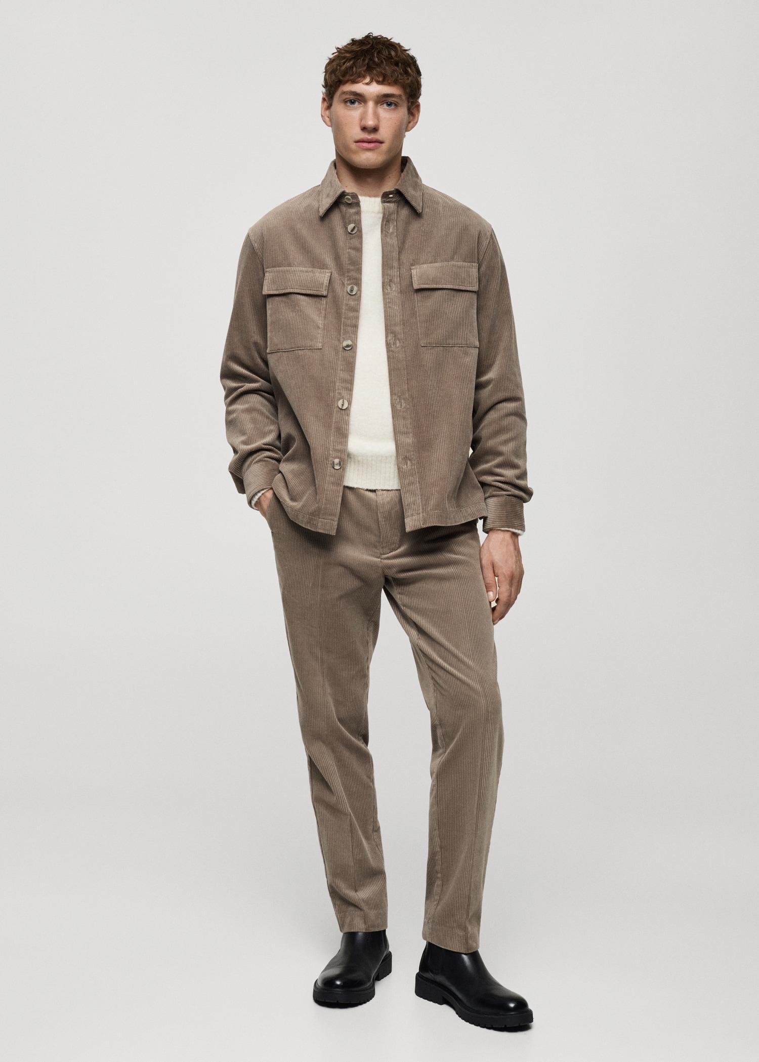 Corduroy regular-fit pants - Men | MANGO USA Product Image