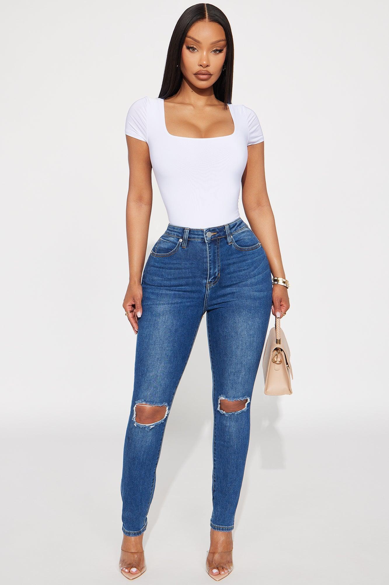 All Day Double Lined Bodysuit - White Product Image