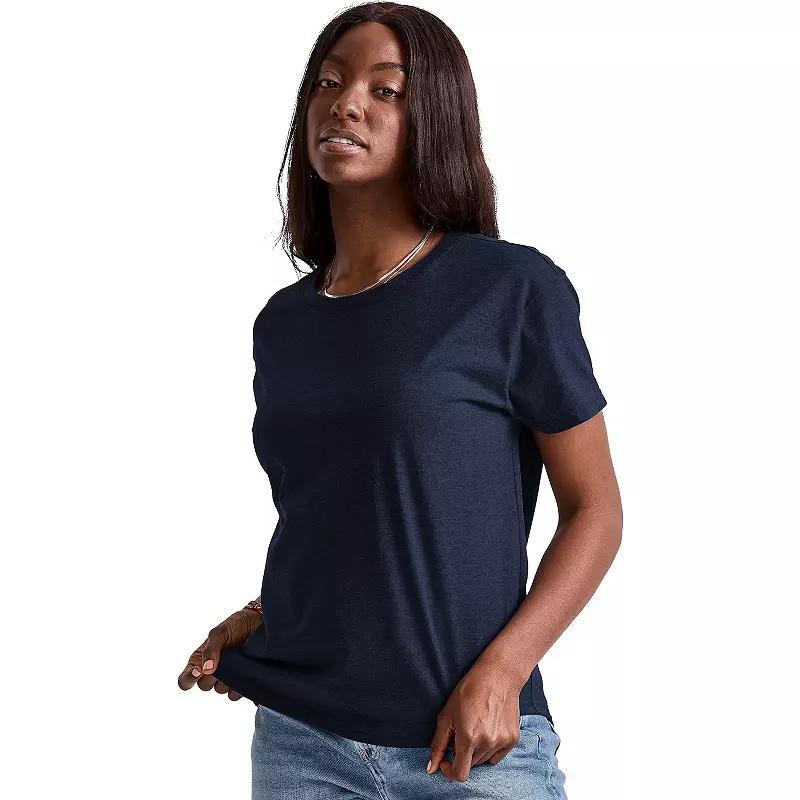 Womens Hanes Tri-Blend Relaxed T-Shirt Athletic Blue Product Image