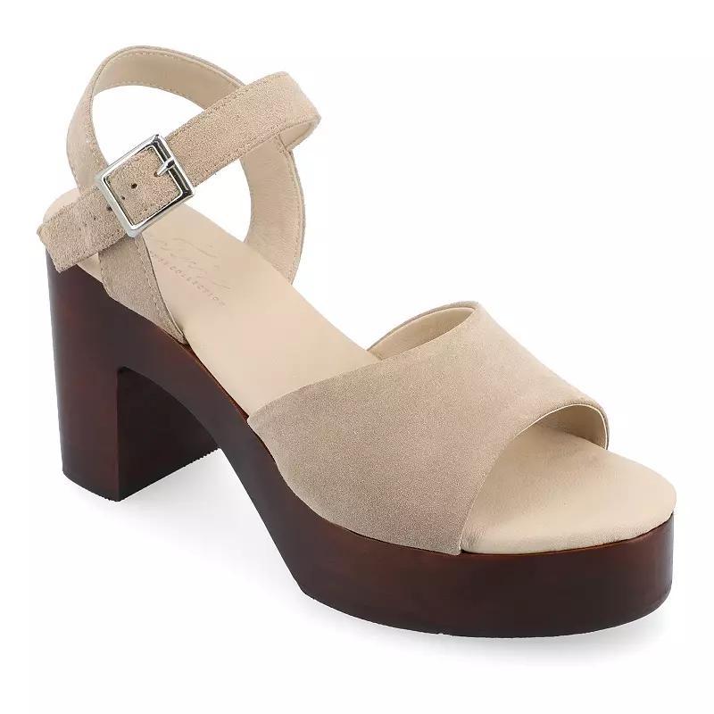 Journee Signature Womens Genuine Leather Tru Comfort Foam Katana Heels Product Image