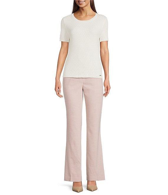 Calvin Klein Textured Crew Neck Short Sleeve Knit Sweater Product Image