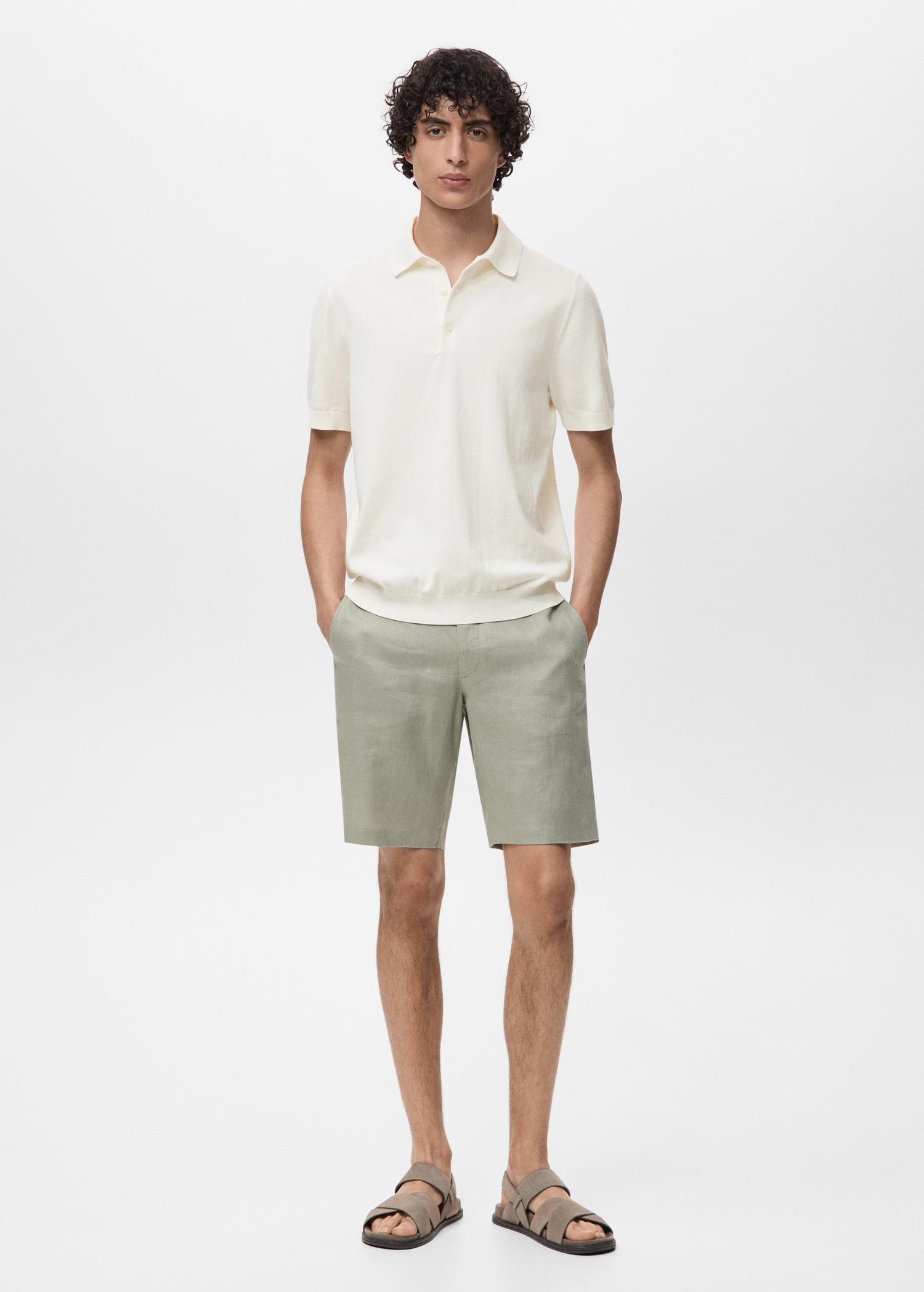 100% cotton fine-knit polo shirt - Men | MANGO USA Product Image