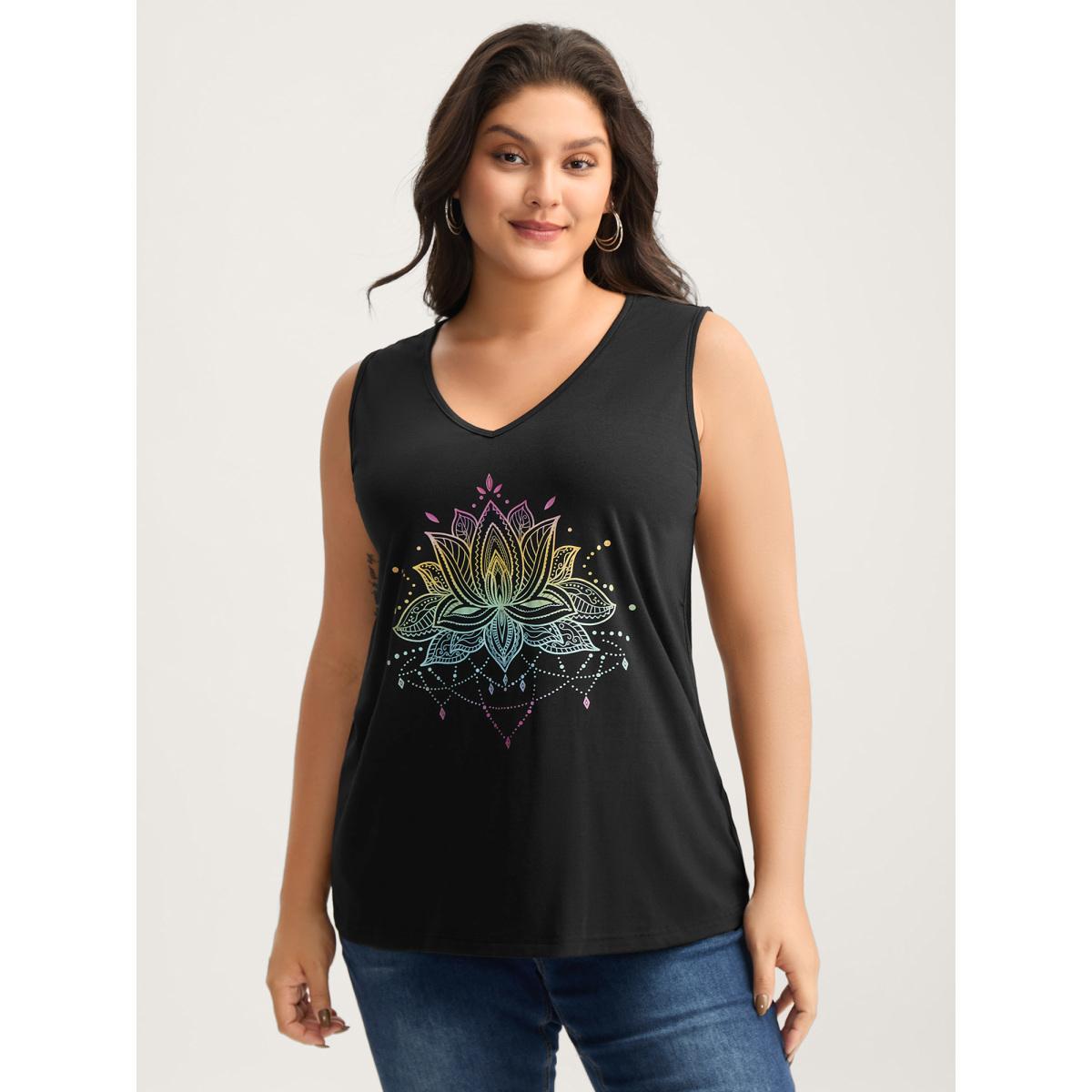 Plus Size Calming Vibes Solid Tank Top Women Black Non V-neck Everyday-Casual Tank Tops Camis BloomChic 12/L Product Image