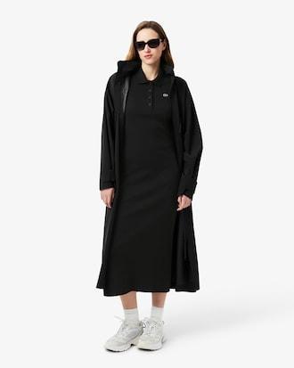 Long Ribbed Cotton Polo Dress Product Image