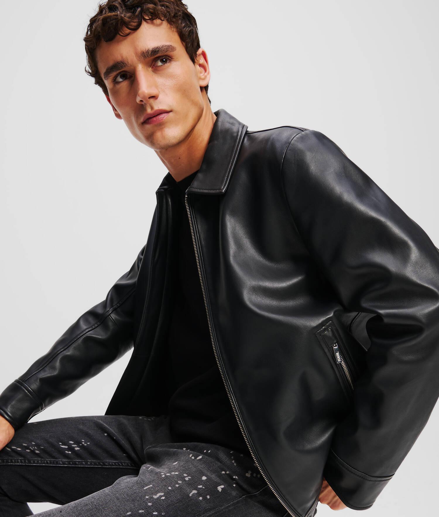 ZIP-UP LEATHER JACKET Product Image