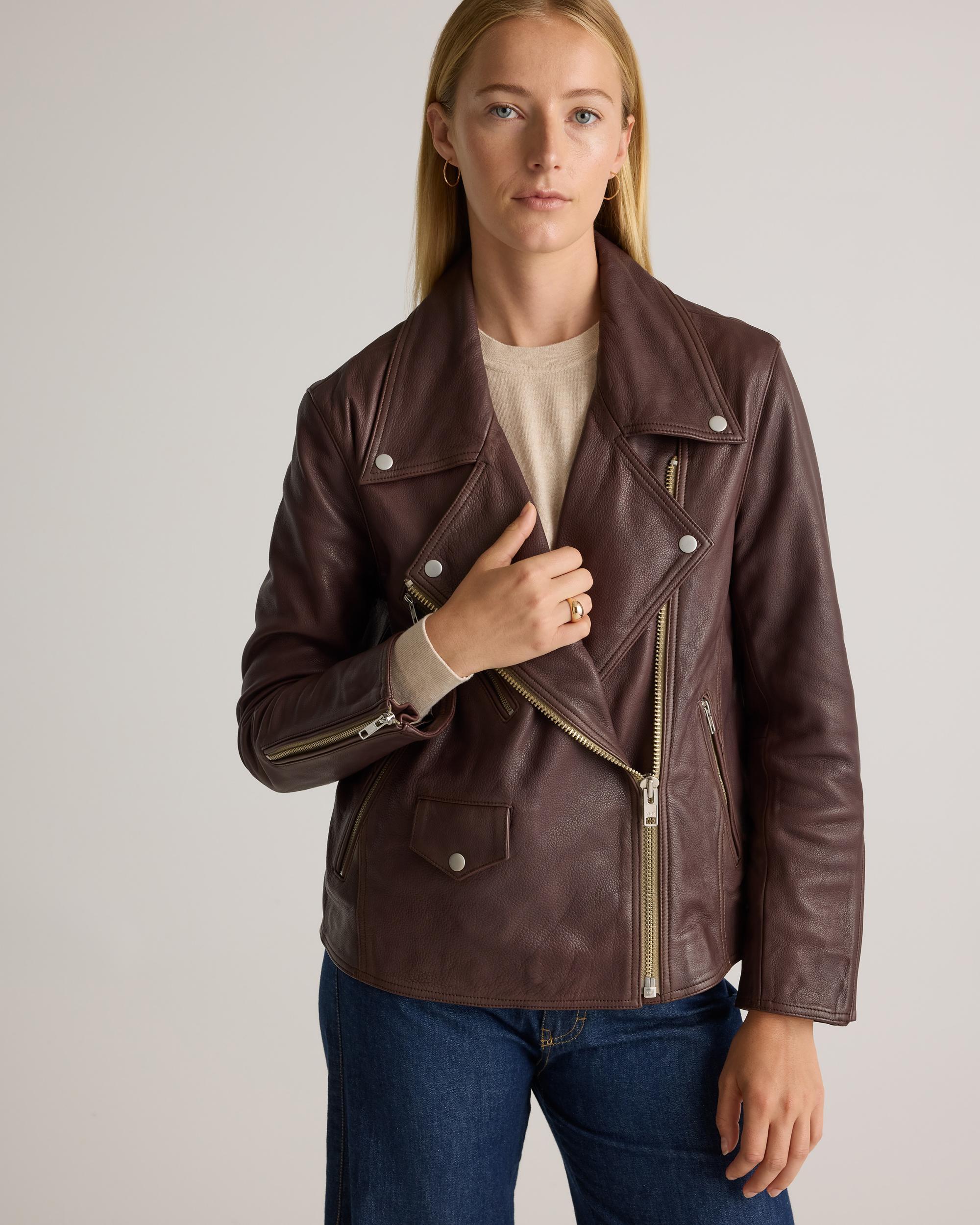 Quince | Women's OverSized Biker Jacket Leather Product Image