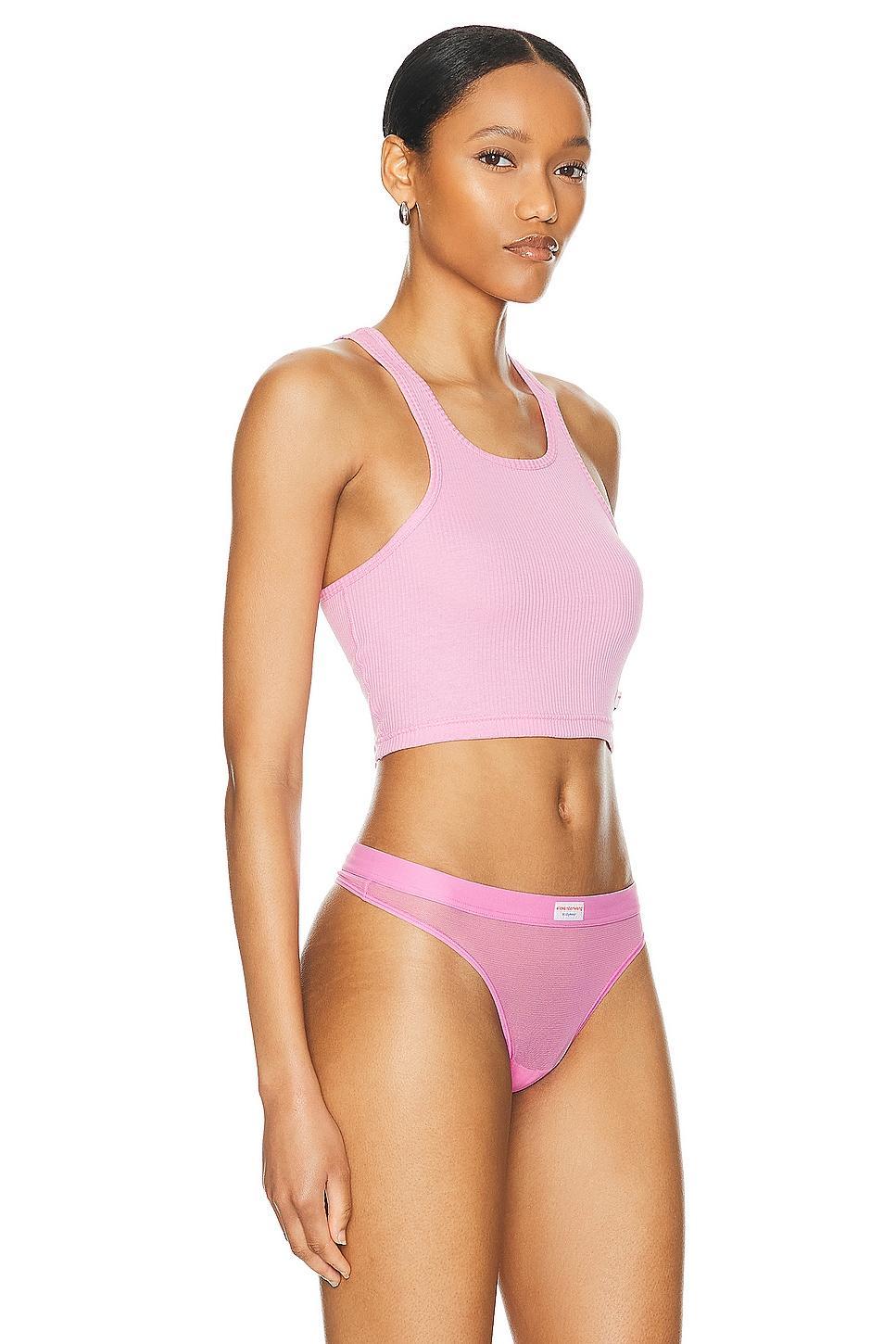 Alexander Wang Cotton Cropped Racerback Tank Top Product Image