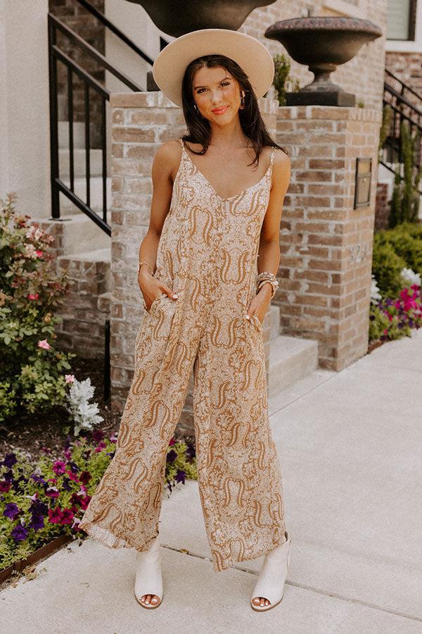 Drawn To The Beach Jumpsuit In Mustard Product Image
