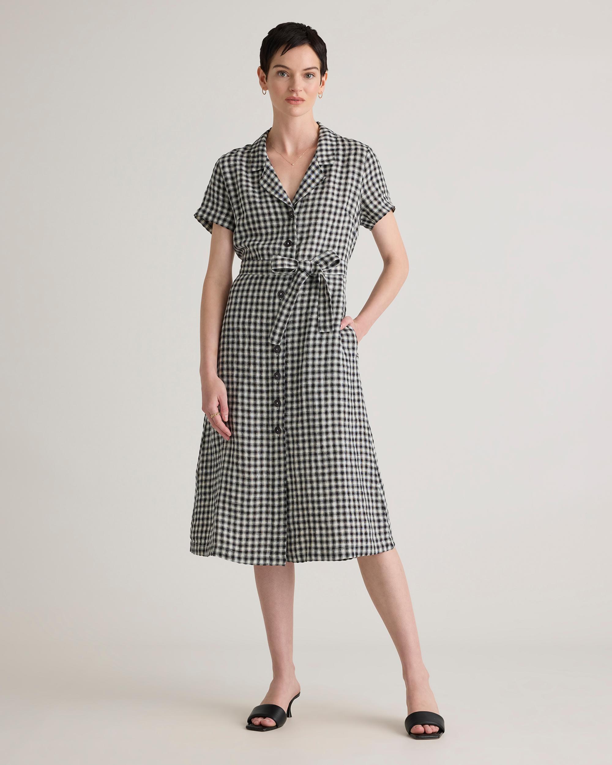 Quince | Women's 100% European Linen Button Front Dress Size XS Product Image
