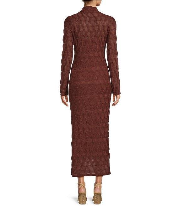 Antonio Melani Katelyn Long Sleeve Turtleneck Puckered Jacquard Dress Product Image