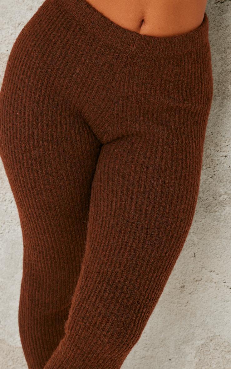Petite Chocolate Rib Knit Leggings Product Image