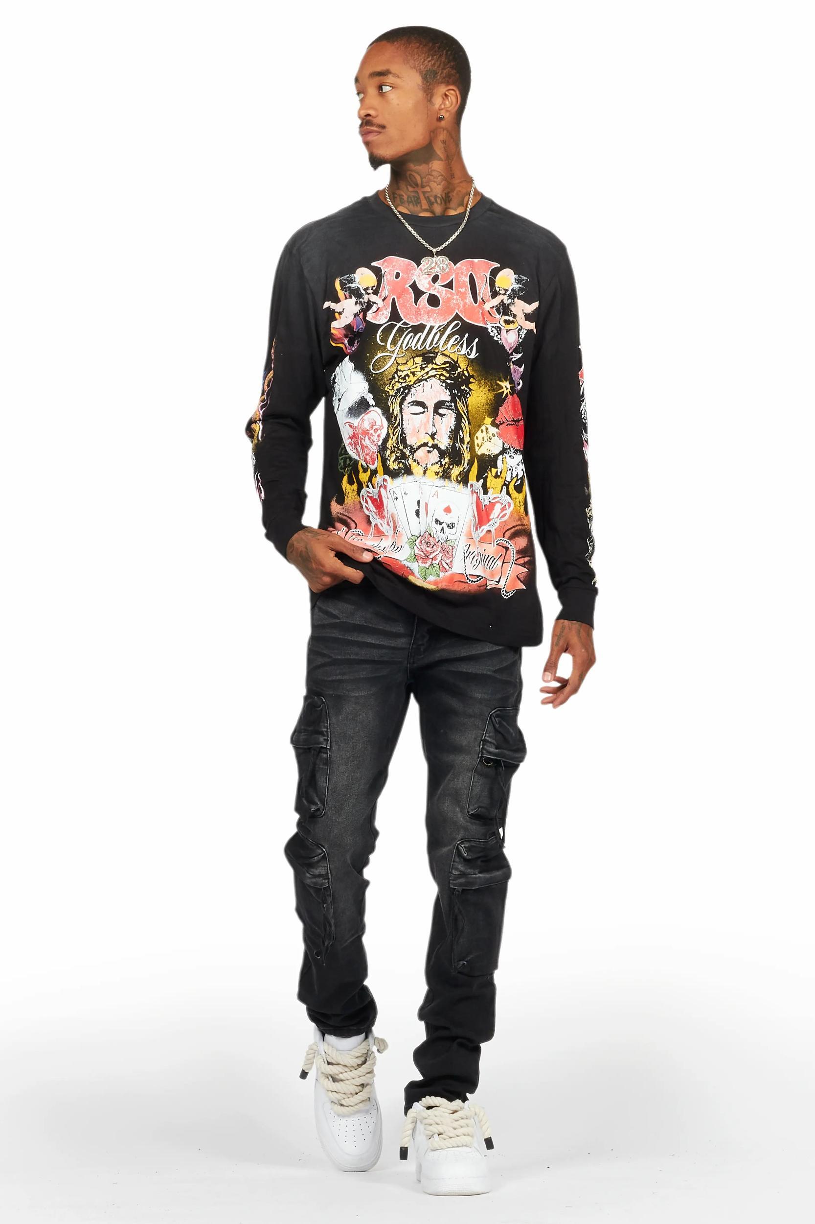 Rodion Dark Grey Slim Fit Cargo Jean Male Product Image