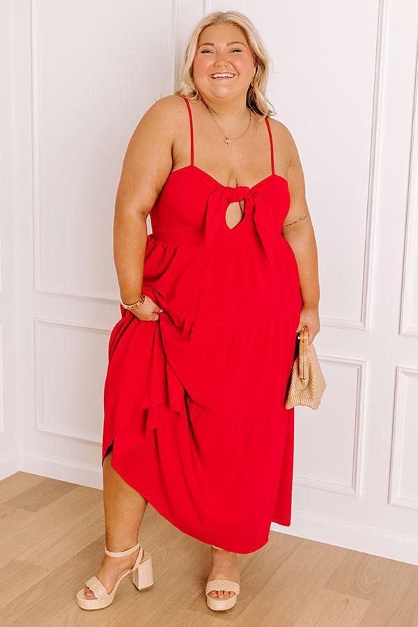 Picnic Cutie Front Tie Midi Dress Curves Product Image