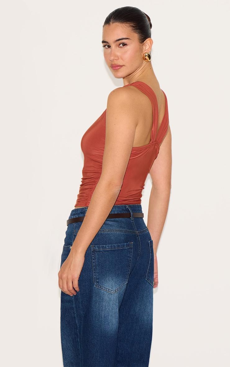 Paprika Asymmetric Strap Detail Vest Top Product Image