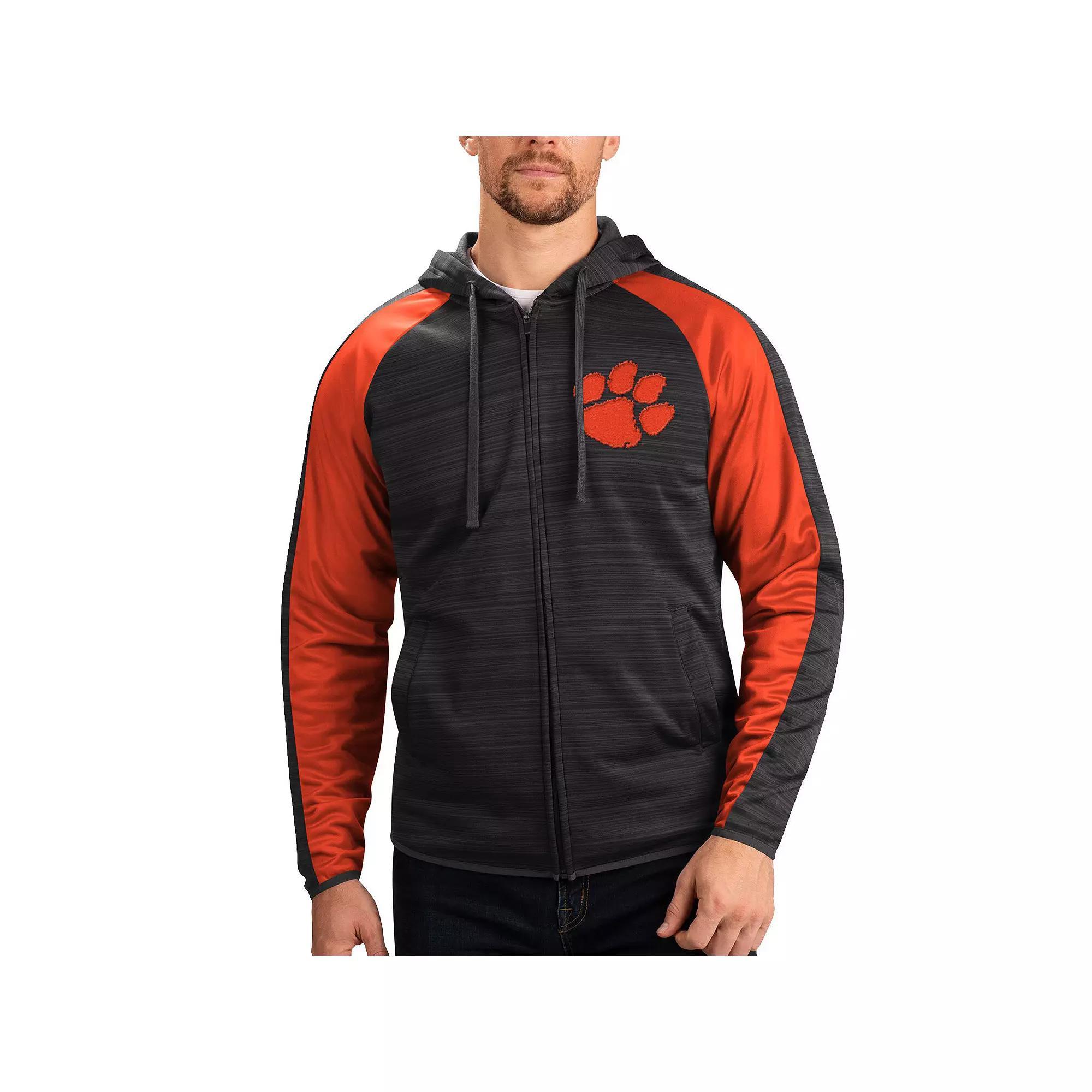 Men's G-III Sports by Carl Banks Black Arkansas Razorbacks Neutral Zone Raglan Full-Zip Track Jacket Hoodie, Size: Small Product Image