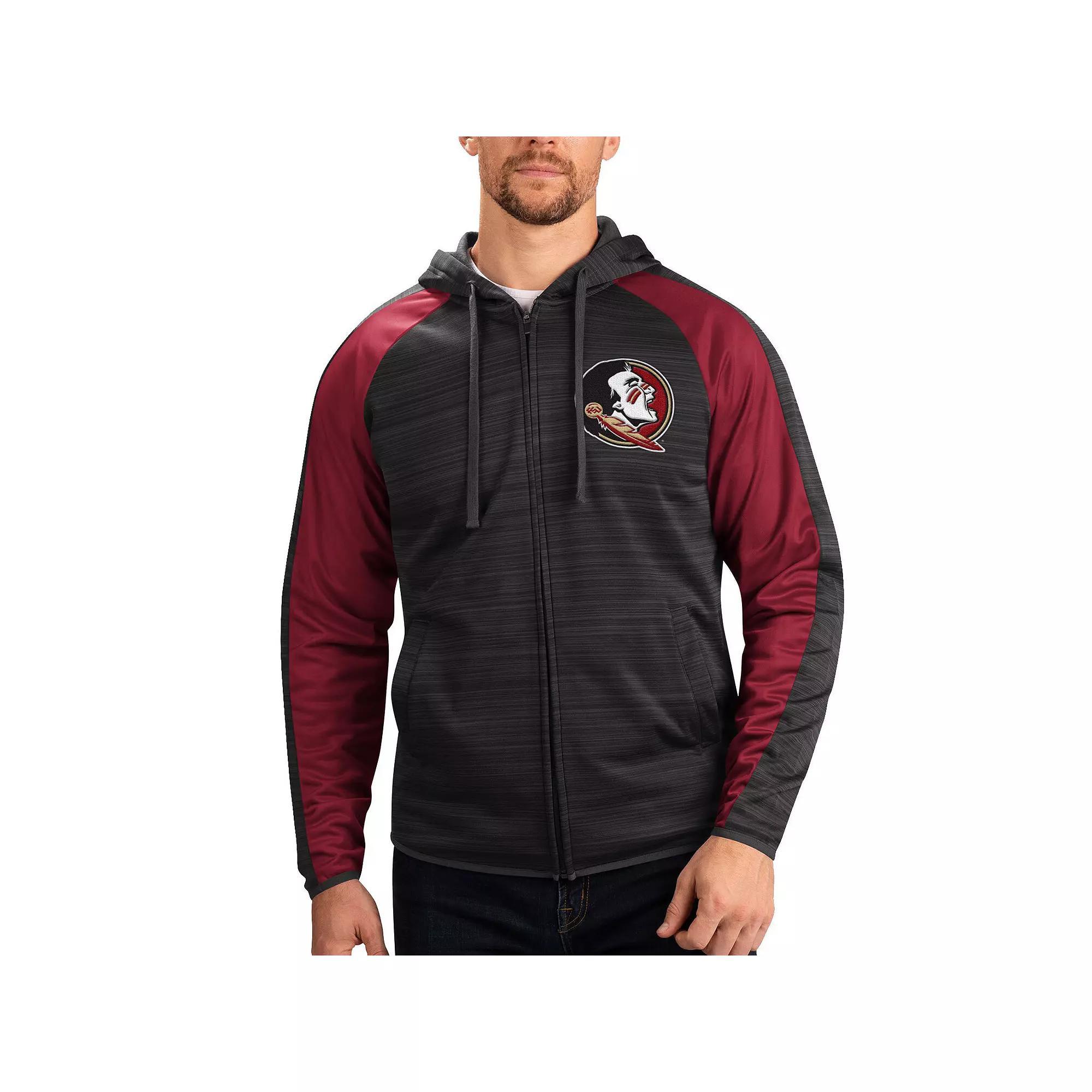 Men's G-III Sports by Carl Banks Black Arkansas Razorbacks Neutral Zone Raglan Full-Zip Track Jacket Hoodie, Size: Small Product Image