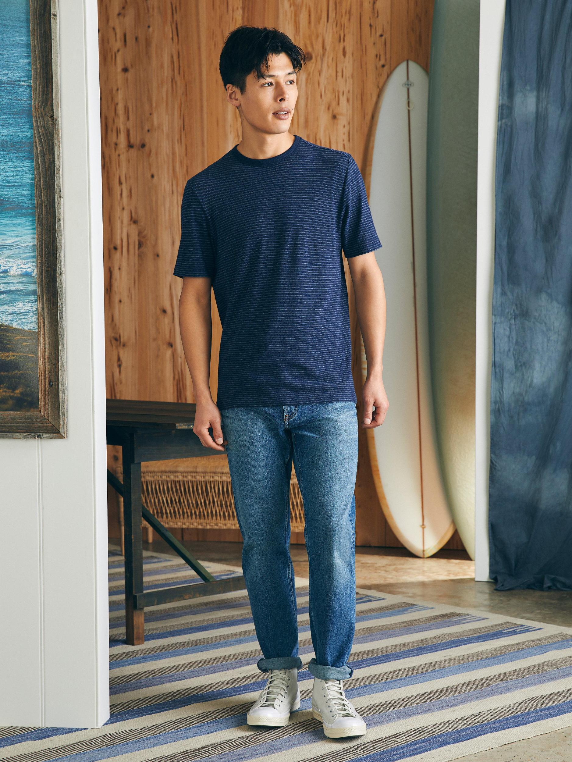 Short-Sleeve Vintage Chambray Tee - Navy Cove Stripe Male Product Image