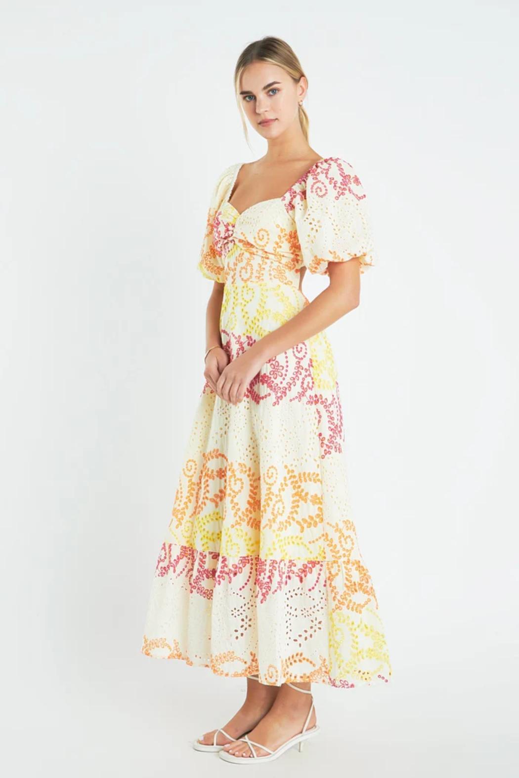 Multi Dye Lace Maxi Dress Product Image