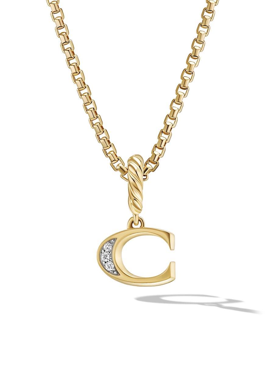 David Yurman 18K Gold Amulets Diamond Pave Initial Pendant Product Image