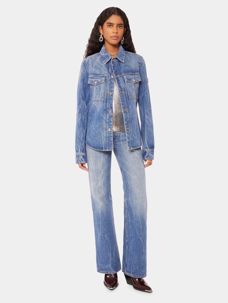 Denim shirt with 1969 metal discs details Product Image