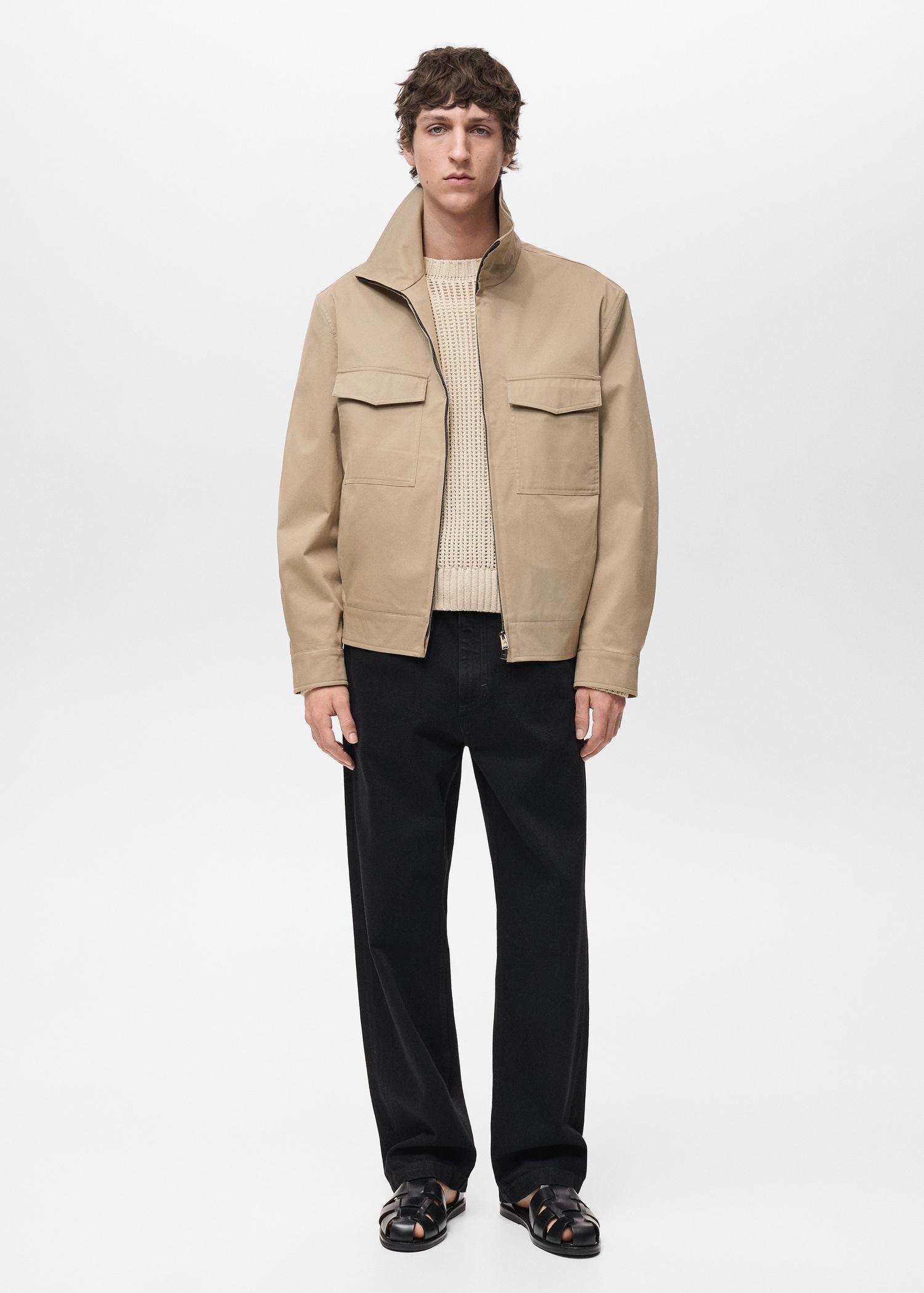 Relaxed-fit cotton jacket - Men | MANGO USA Product Image