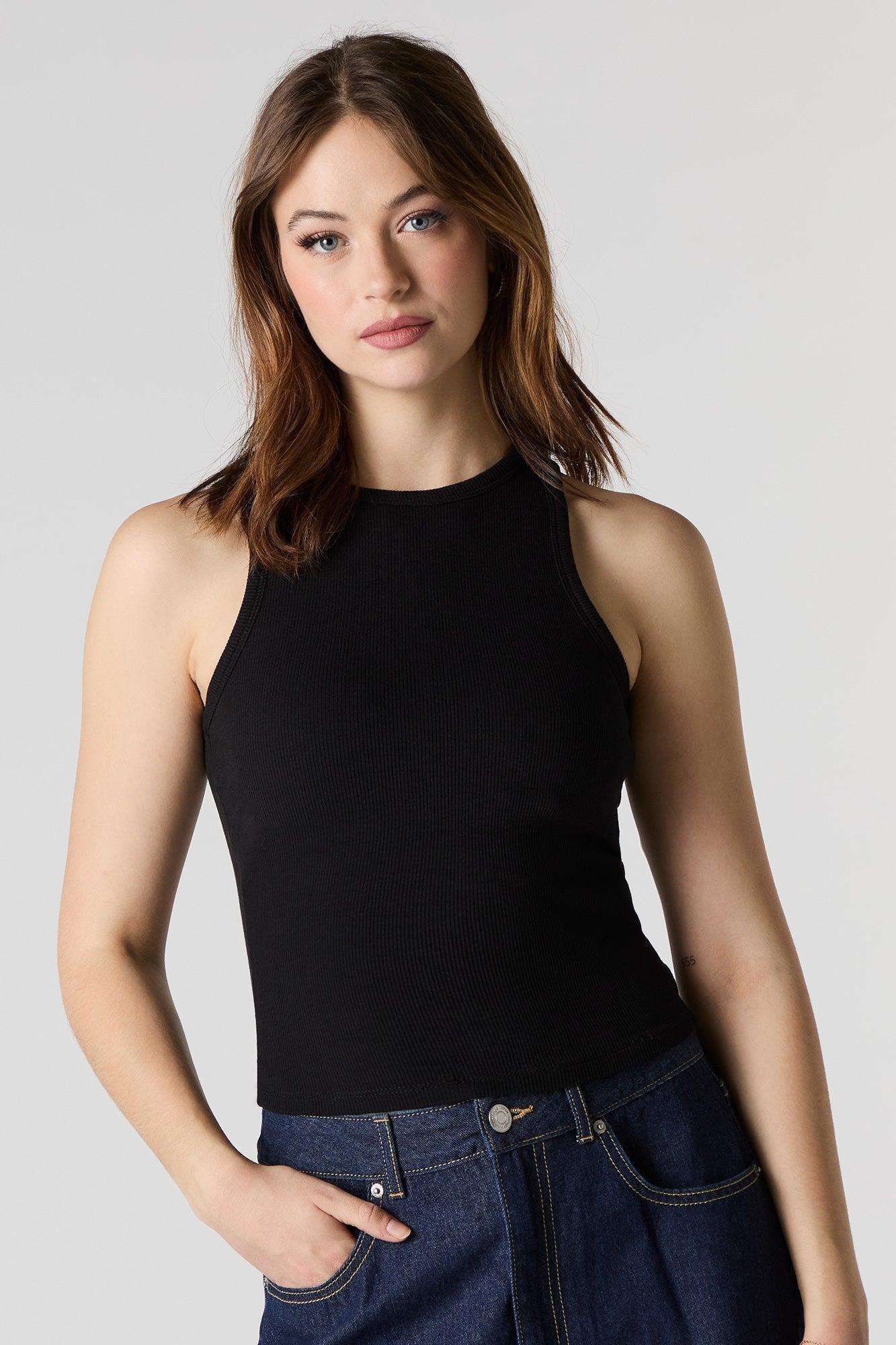 Ribbed High Neck Tank Female Product Image