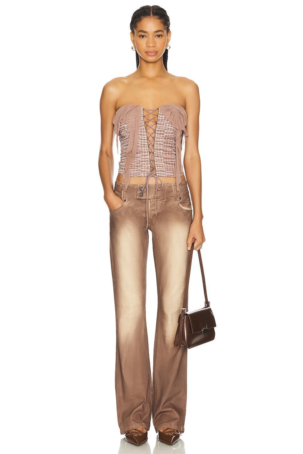 Distressed Lace Up Corset Top Jaded London Product Image