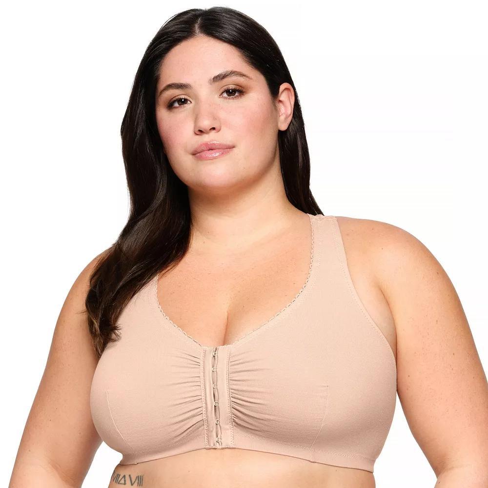 Plus Size Glamorise Full-Figure Complete Comfort Wire-free Cotton T-Back Bra 1908, Women's, Size: 40 Dd/Ddd, Cafe Product Image