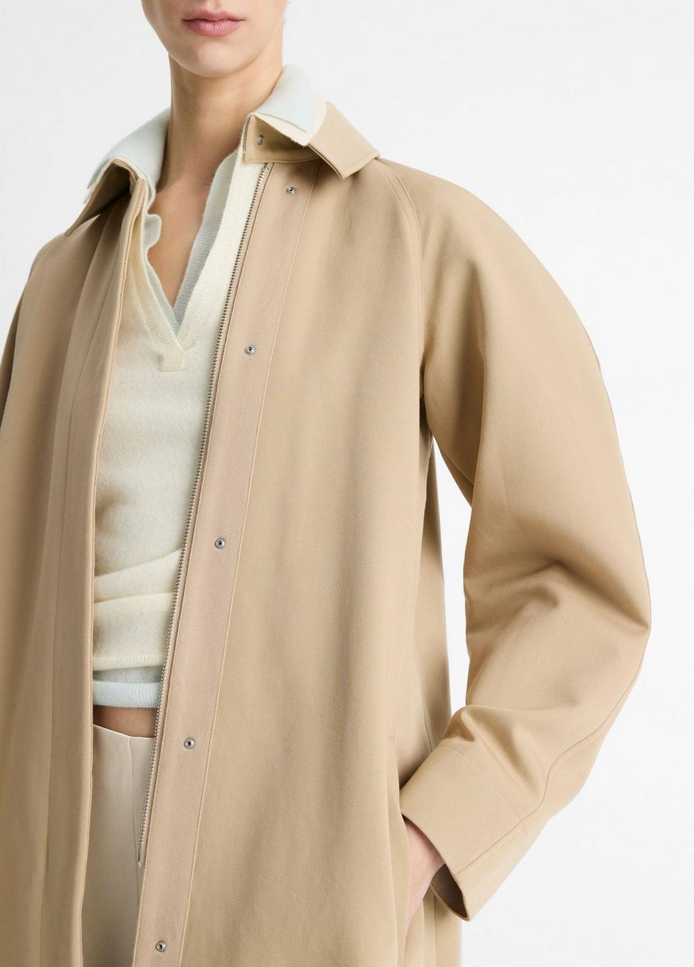 Womens Cotton Utility Trench Coat, Sandbar, Size L Vince Product Image