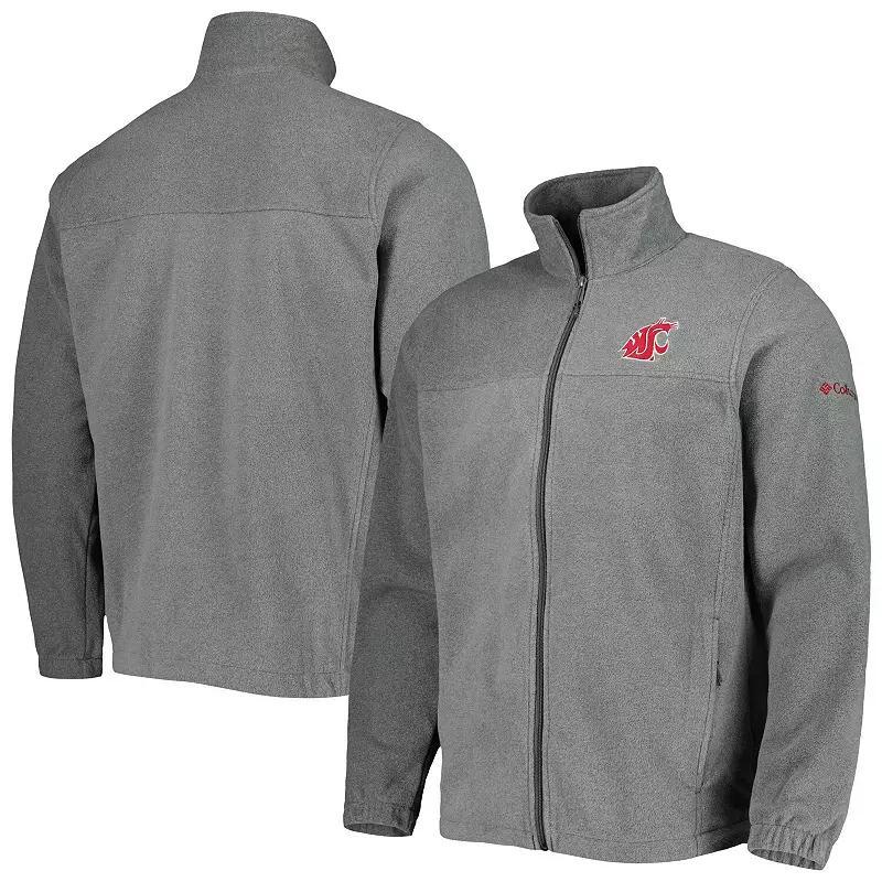 Men's Columbia Charcoal Washington State Cougars Flanker III Fleece Team Full-Zip Jacket, Size: Medium, Wsc Charco Product Image