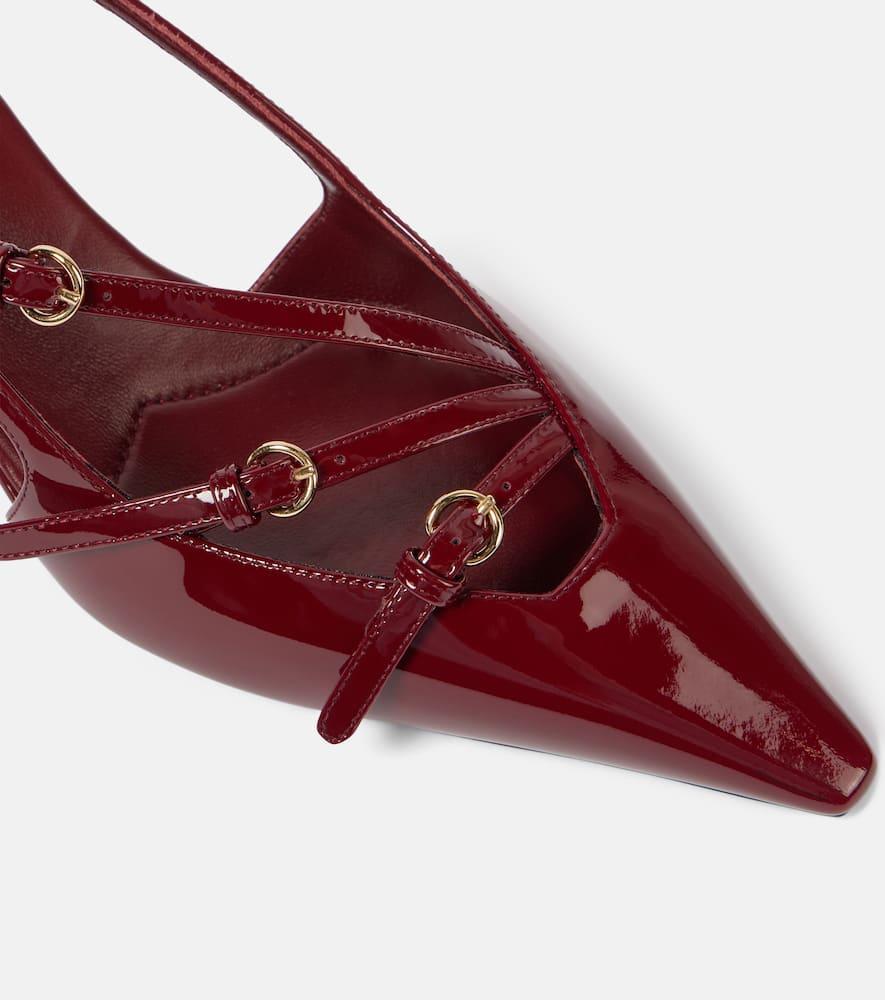 MIU MIU Slingback Deep Purple In Patent Leather With Buckles Women In Burgundy Product Image