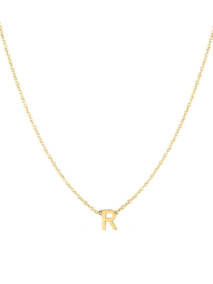 Womens 14K Yellow Gold Initial Pendant Necklace Product Image