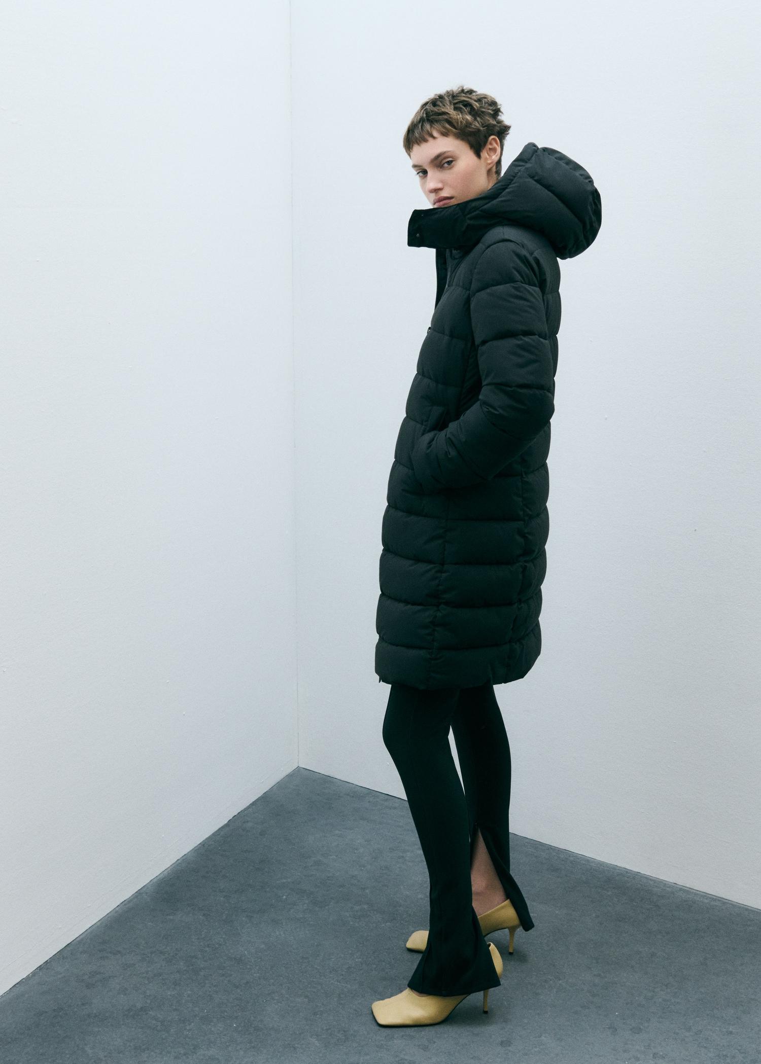 Waterproof padded midi anorak - Women | MANGO USA Product Image