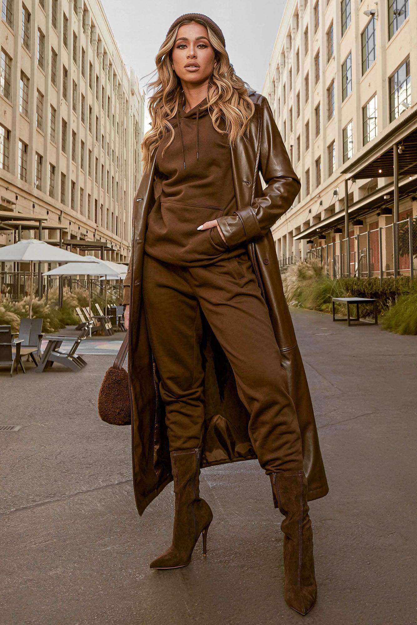 Stole Your Boyfriend's Oversized Hoodie - Chocolate Product Image