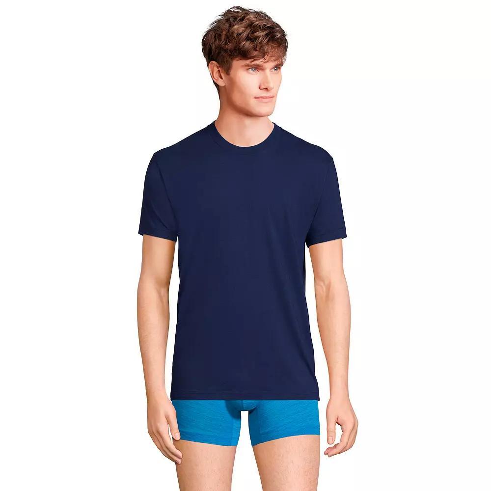 Men's Lands' End Crewneck 3-Pack Undershirt, Size: XL, Clay Bisque Product Image