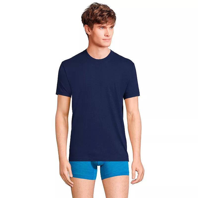 Men's Lands' End Crewneck 3-Pack Undershirt, Size: XL, Clay Bisque Product Image
